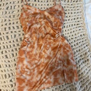 Forever 21 Orange and White Slip Mini Dress